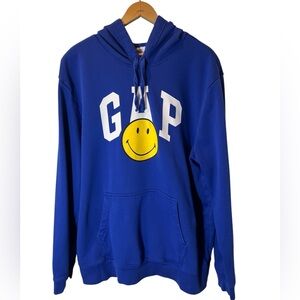 GAP x Smiley Originals Limited Edition Hoodie Blue XL - Vintage Soft
